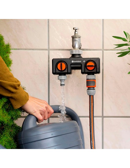 Distribuidor de 2 vías con adaptador