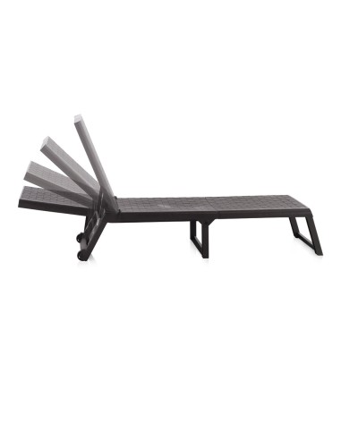 Tumbona plegable dream color wengue con ruedas...