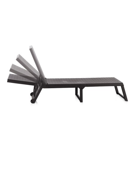 Tumbona plegable dream color wengue con ruedas 58 x 42 x 199 cm