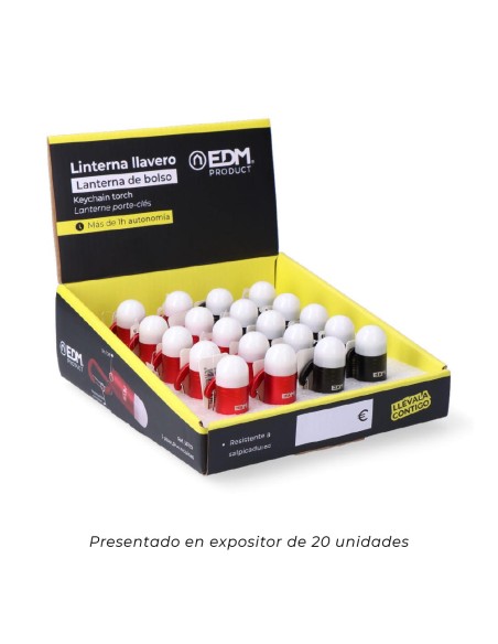 Linterna llavero con mosqueton. 3xlr44 (pilas incluidas) colores surtidos.
