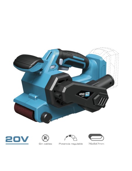 Lijadora de banda 20 v (sin batería ni cargador) 14x27,5x17cm
