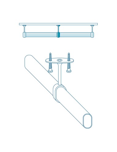 Soporte armario central ovalado cromado...
