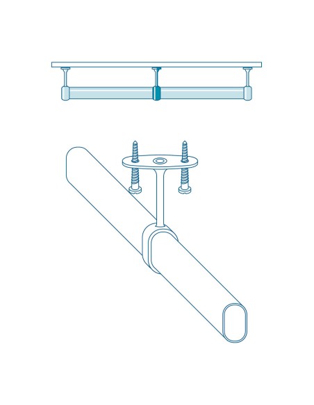 Soporte armario central ovalado cromado cintacor - storplanet