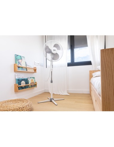 Ventilador de pie, blanco, potencia 45 w, aspas...