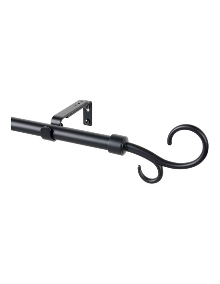 Kit barra cortina baculo extensible de 110 a 200cm negro cintacor - storplanet