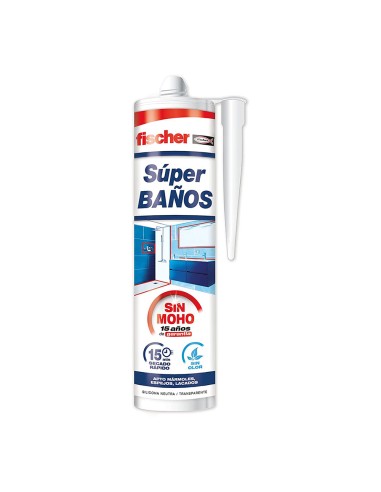 Super baños silicona translúcida antimoho sin olor 280 ml