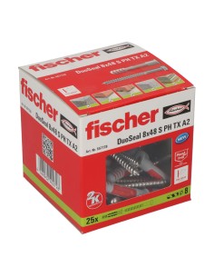 Tacos estanco ø8 x 48 mm + tornillos duoseal ø6 x 70 mm, pack 25 uds 2