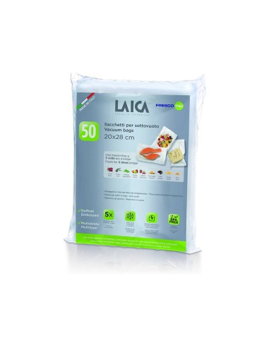 Paquete de 50 bolsas de conservacion al vacio 20 x 28 cm
