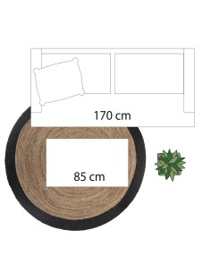 Alfombra arpillera negra ø120cm atmosphera 2