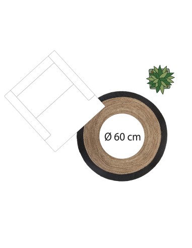 Alfombra arpillera negra ø120cm atmosphera