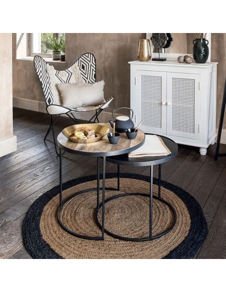 Alfombra arpillera negra ø120cm atmosphera