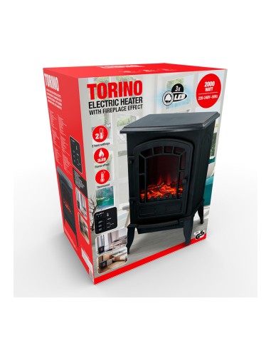 Estufa/chimenea de led modelo torino 2000w