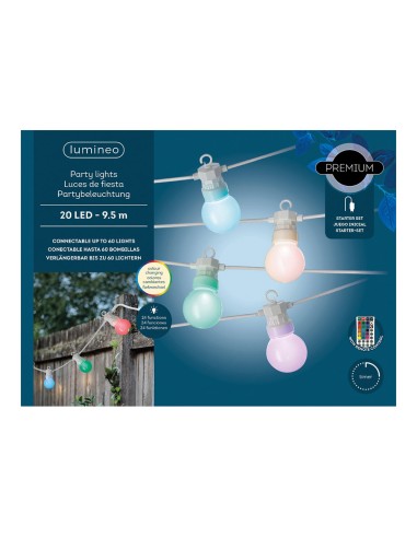 Guirnalda 20 bombillas led rgb exterior 14,5m...