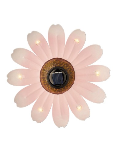 Figura luz solar metalica con forma de flor ø14...