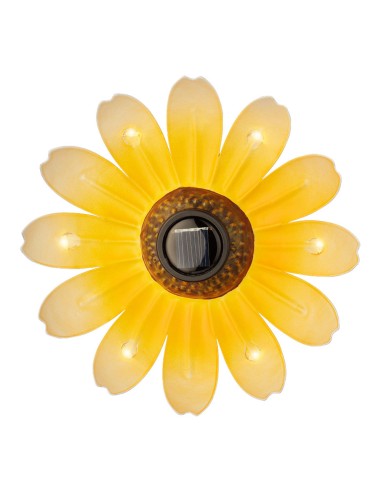 Figura luz solar metalica con forma de flor ø14...
