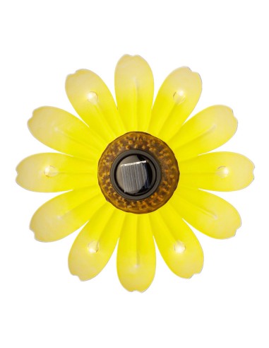 Figura luz solar metalica con forma de flor ø14...