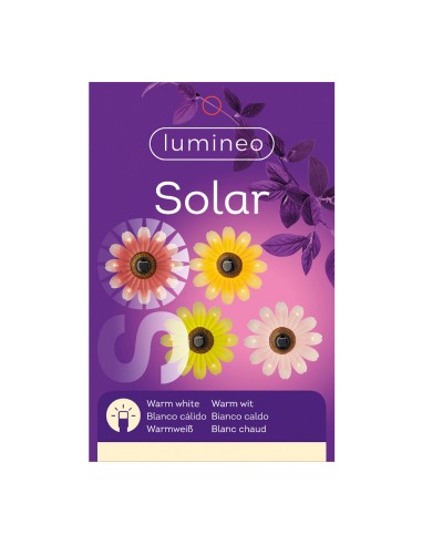 Figura luz solar metalica con forma de flor ø14...