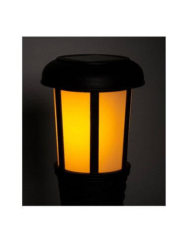 Estaca solar efecto mimbre color negro