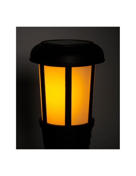 Estaca solar efecto mimbre color negro