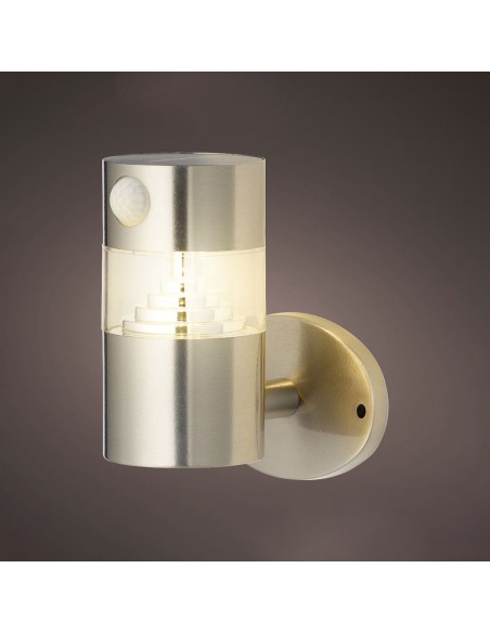 Luz solar de pared inox 15-150lm luz calida ø12x16cm lumineo