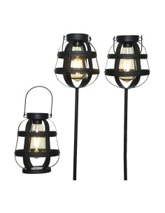 Set 3 luces solares de jardín vintage lumineo 2