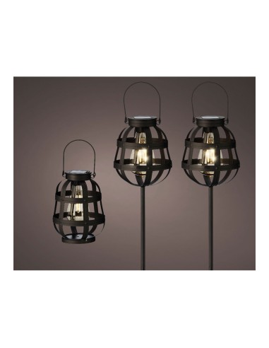 Set 3 luces solares de jardín vintage lumineo