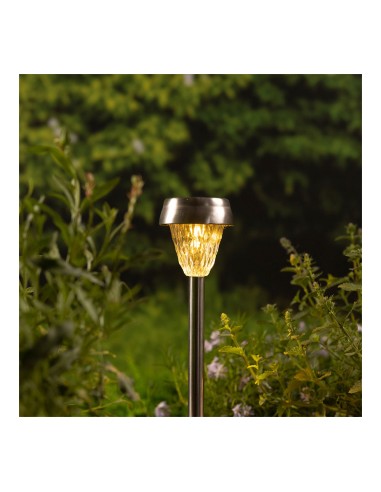 Baliza inox luz calida 24 x 8 cm, 4 unidades