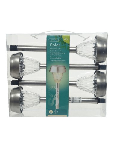 Baliza inox luz calida 24 x 8 cm, 4 unidades