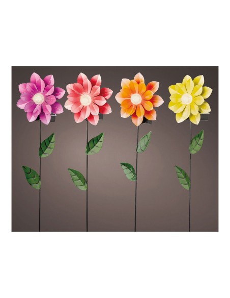 Baliza solar forma de flor colores surtidos 11 x 6 x 49,5 cm