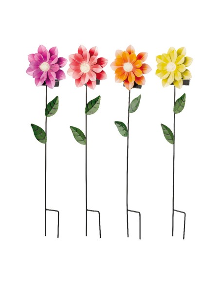 Baliza solar forma de flor colores surtidos 11 x 6 x 49,5 cm