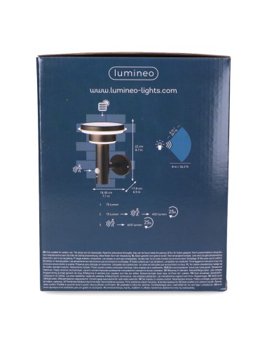 Aplique solar metalico 17,8x18,3x22cm 40 leds...