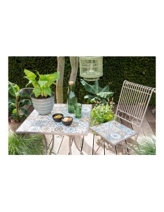 Silla metálica/mosaico bistro color marron para exterior 45 x 38 x 90 cm 2