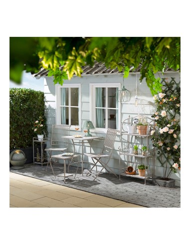 Mesa metalica/mosaico bistro color marron para...