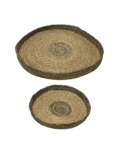 Set 2 maceteros de esparto redondos ø35x4cm y ø50x4cm medidas surtidas 2