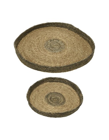 Set 2 maceteros de esparto redondos ø35x4cm y...
