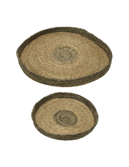 Set 2 maceteros de esparto redondos ø35x4cm y ø50x4cm medidas surtidas