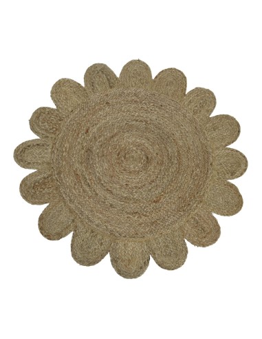 Alfombra de yute borde dentado ø90cm
