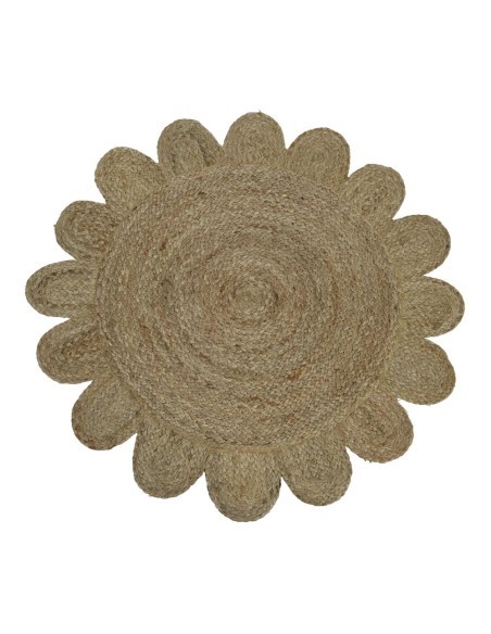 Alfombra de yute borde dentado ø90cm