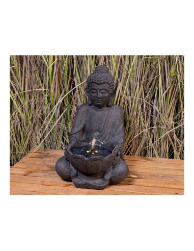 Fuente buda solar. luz cálida. 29,5x28x45cm