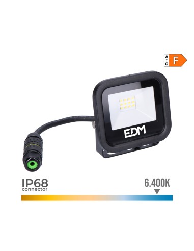 Foco proyector led 10 w 800 lm 6400 k luz fria black series 9,2 x 8,1 x 2,7 cm