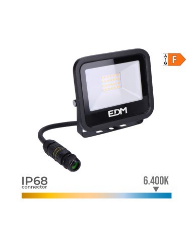 Foco proyector led 20 w 1520 lm 6400 k luz fria black series 12,4 x 2,8 x 10,6 cm