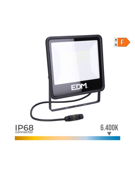 Foco proyector led 100 w 8200 lm 6400 k luz fria black series 24,6 x 22,8 x 2,9 cm