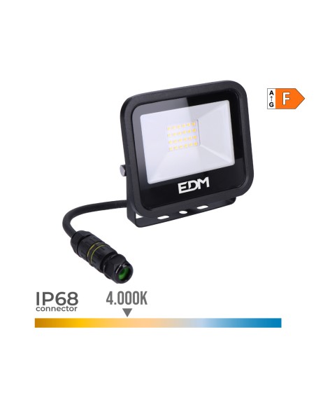 Foco proyector led 20 w 1520 lm 4000 k luz dia black series 12,4 x 10,6 x 2,8 cm