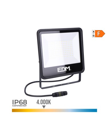 Foco proyector led 100 w 8200 lm 4000 k luz dia black series 24,6 x 22,8 x 2,9 cm