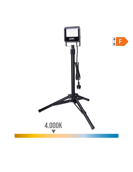 Foco proyector led con tripode black series 30 w 2370 lm 4000 k luz dia