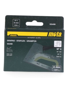 Grapas nº 4 de 8mm 1000 unid. espesor 1,2mm gg408 mota