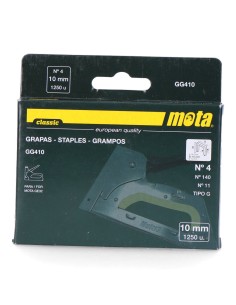 Grapas nº 4 de 10mm 1000 unid. espesor 1,2mm gg410 mota