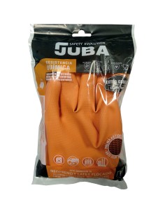 Guante de trabajo látex/neopreno naranja talla 8 juba 2