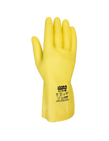 Guante trabajo con químicos eco. látex/algodón talla 7 juba