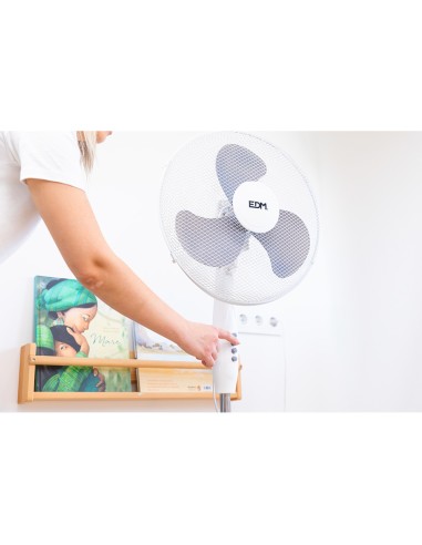 Ventilador de pie, blanco, potencia 45 w, aspas...